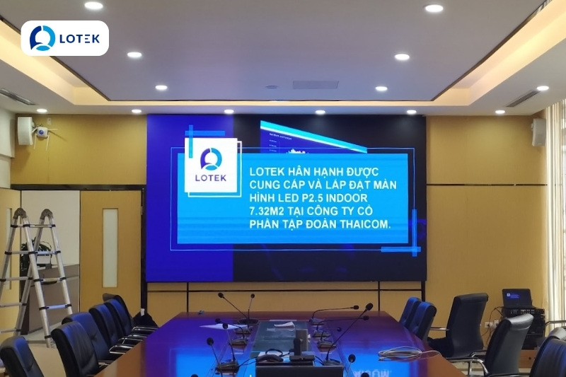 MÀN HÌNH LED P2.5-7.3M2 TẠI CÔNG TY CP TẬP ĐOÀN THAICOM 1