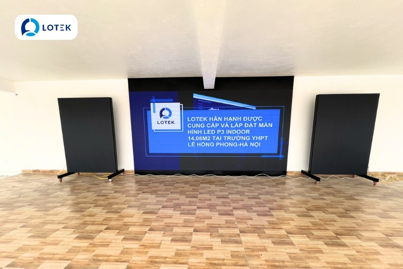 LẮP ĐẶT MÀN HÌNH LED P3 TRONG NHÀ 14.08 m2 THPT LÊ HỒNG PHONG - HN 1