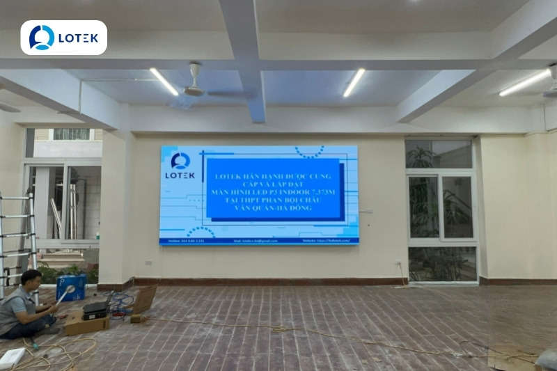 LẮP ĐẶT MÀN HÌNH LED P3 INDOOR - THPT PHAN BỘI CHÂU, HÀ ĐÔNG 1