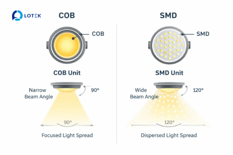 Khi nào nên chọn SMD, khi nào nên chọn COB? 1 Khi nào nên chọn SMD, khi nào nên chọn COB? 1
