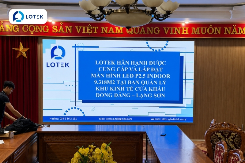 Lắp đặt màn hình LED P2.5 indoor BQL khu kinh tế cửa khẩu Đồng Đăng Lạng Sơn 1 Lắp đặt màn hình LED P2.5 indoor BQL khu kinh tế cửa khẩu Đồng Đăng Lạng Sơn 1