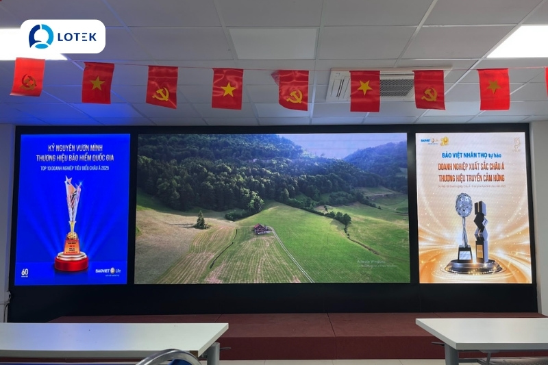 Không gian trình chiếu màn hình LED P2 Indoor doanh nghiệp